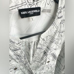 Karl Lagerfeld Street Map Blouse, like new. Snap up front